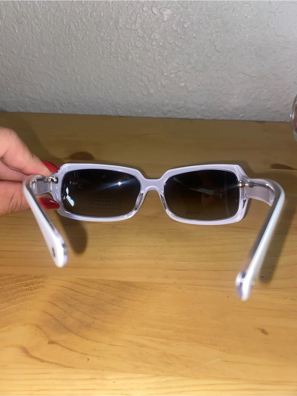 COACH White Oversized Women's Sunglasses